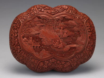 图片[2]-Carved Red Orchid Pavilion Treasure Box-China Archive